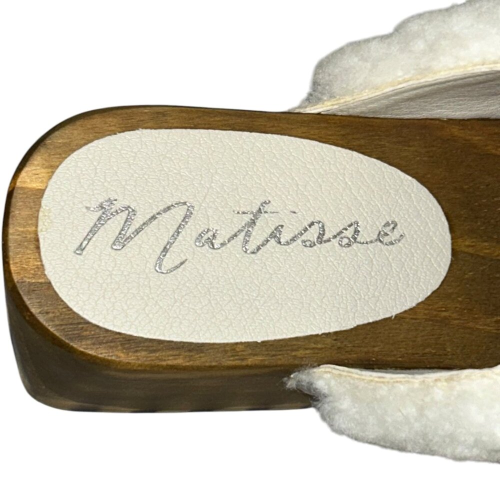 Matisse Stockholm Shearling Clogs Womens Size 7M Slip-On Block Heel Shoes Brazil - Picture 2 of 16